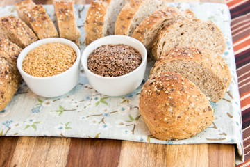 a fresh baked loaf of whole grains bread