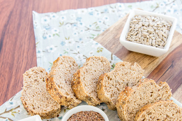 a fresh baked loaf of whole grains bread