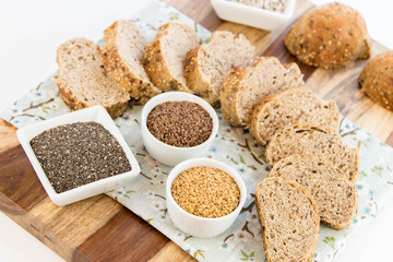 a fresh baked loaf of whole grains bread