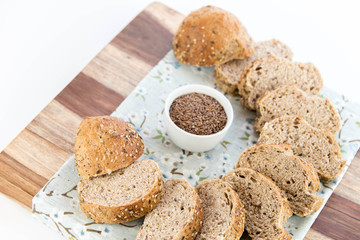 a fresh baked loaf of whole grains bread