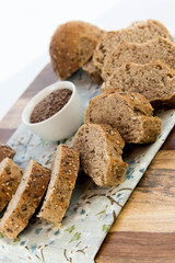 a fresh baked loaf of whole grains bread