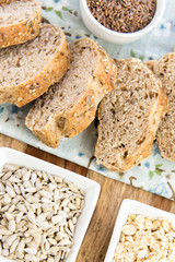 a fresh baked loaf of whole grains bread