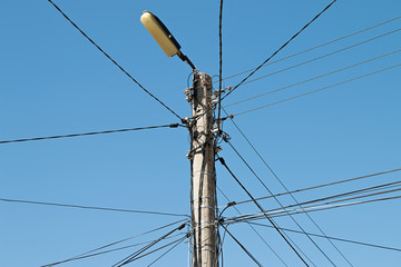 Electrical wire on pole.