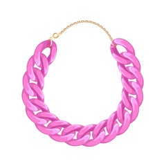 Chunky chain necklace or bracelet - pink color.
