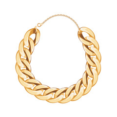 Chunky chain golden metallic necklace or bracelet.