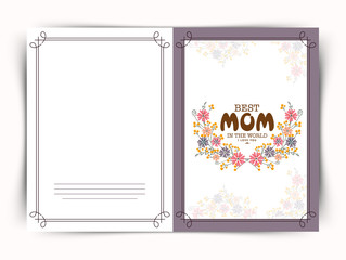 Floral greeting or invitation card for Happy Mother's Day.