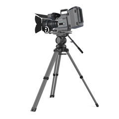 Movie camera back isolated