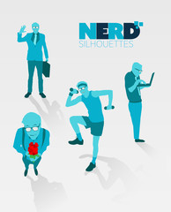 Nerd silhouettes vector