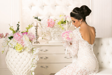 Beautifu woman in wedding dress