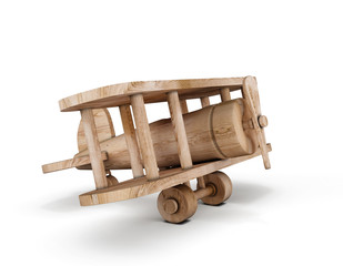 Wooden plane on a white © 3dmavr