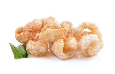 Pork snack, Thai food isolated on white background