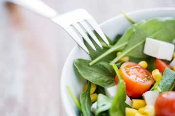 close up of vegetable salad bowl