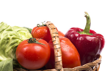full basket of fresh garden vegetables