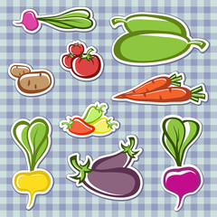 Set vegetables  in the vector.