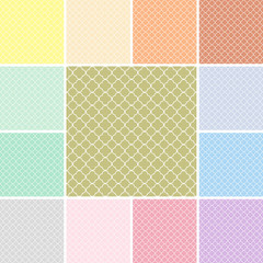 Quatrefoil pattern set with modern colors © SG- design