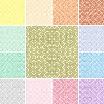 Quatrefoil pattern set with modern colors