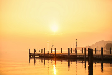 Obraz premium Pier on Garda Lake