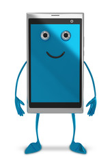 Smartphone character isolated