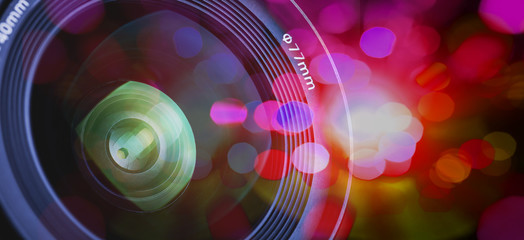 Closeup of a photographic lens