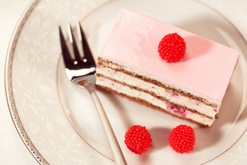 Delicious cake with berries