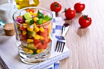 The fresh vegetable salad
