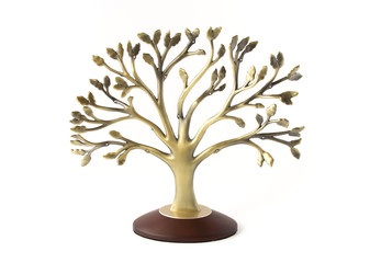 Bronze tree on a wooden stand