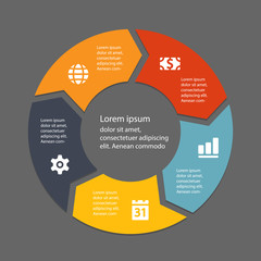 Circular infographic template for cycling diagram, graph, presen