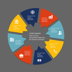 Circular infographic template for cycling diagram, graph, presen