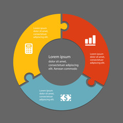 Circular infographic template for cycling diagram, graph, presen