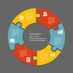 Circular infographic template for cycling diagram, graph, presen