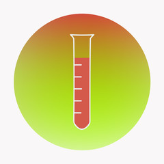 Medical flat design icon, test-tube. Vector illustration.