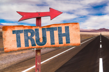 Truth sign with road background