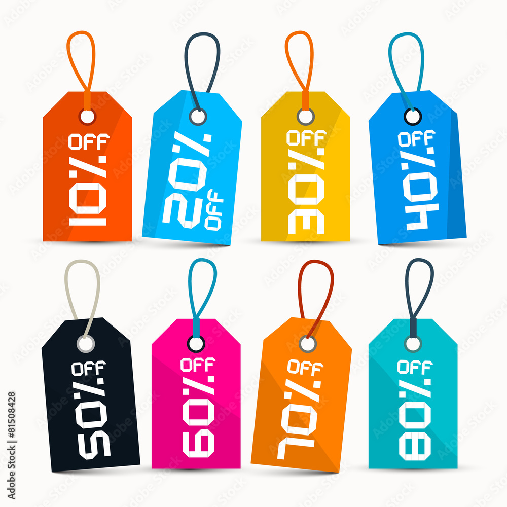 Poster paper discount labels - tags with string