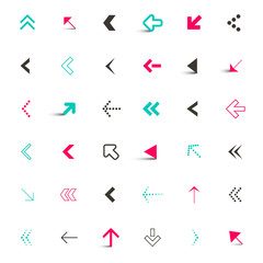 Vector Arrows Set Isolated on White Background