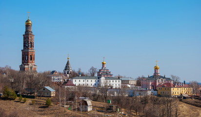 Obraz premium Rural landscape with a monastery in honor of St. John the Divine