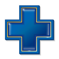 Fototapeta premium Health services sign, symbol, cross blue.