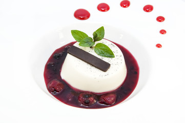 creamy chocolate desserts and ice cream on a white background