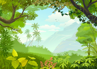 Naklejka premium Natural window of forest