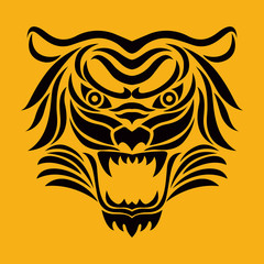 Tiger anger. Vector illustration of a tiger head.