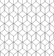 Naklejka premium Black and white geometric seamless pattern.