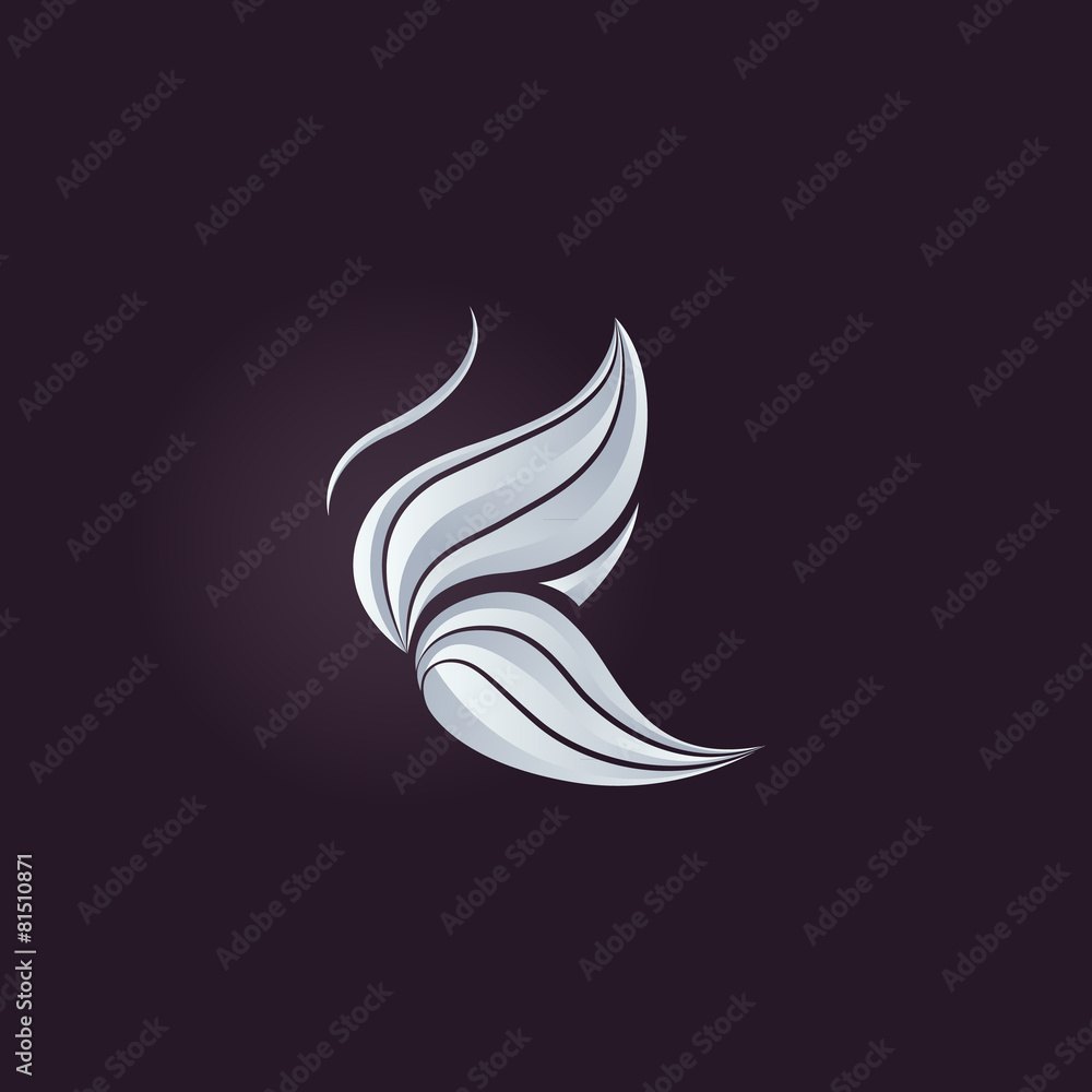 Sticker Abstract logo vector design template, Butterfly icon.