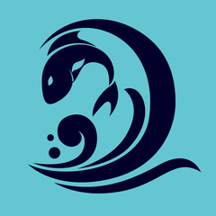 fish icon- vector illustration