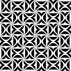 Black and white geometric seamless pattern, abstract background.