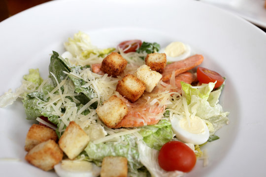 Caesar salad with fish
