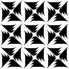 Black and white seamless pattern, abstract background.