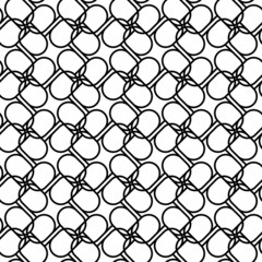 Naklejka premium Black and white geometric seamless pattern with line and oval.