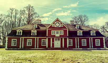 Fototapeta na wymiar Ungurmuiža manor house is a famous civil Latvian museum