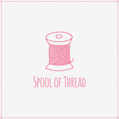 Vector illustration. Hand-drawn spool of thread