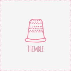 Vector illustration. Hand-drawn thimble
