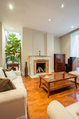 Lounge with fireplace